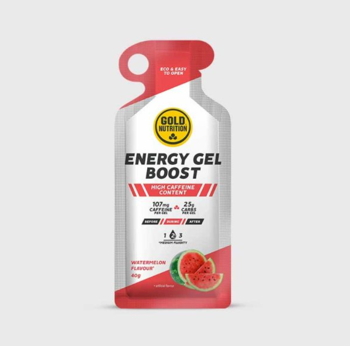 Energy Gel Boost kombinerar maltodextrin, fruktos och koffein för optimal energipåfyllning.
