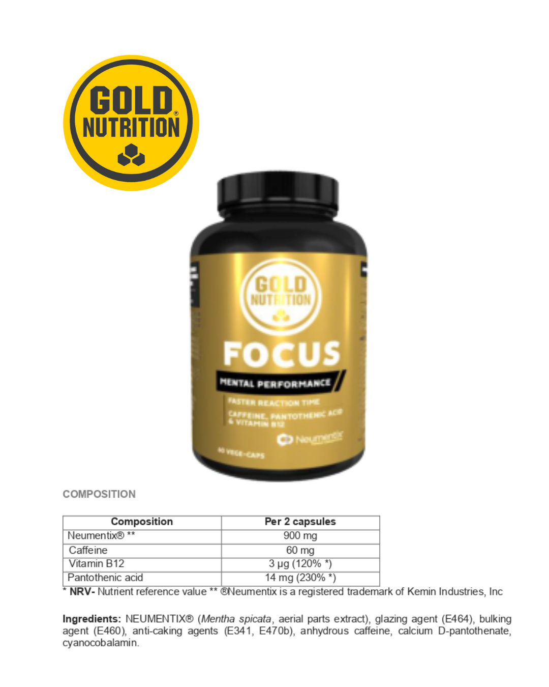 Focus GoldNutrition® – Ökar koncentration och kognitiv skärpa vid arbete och studier