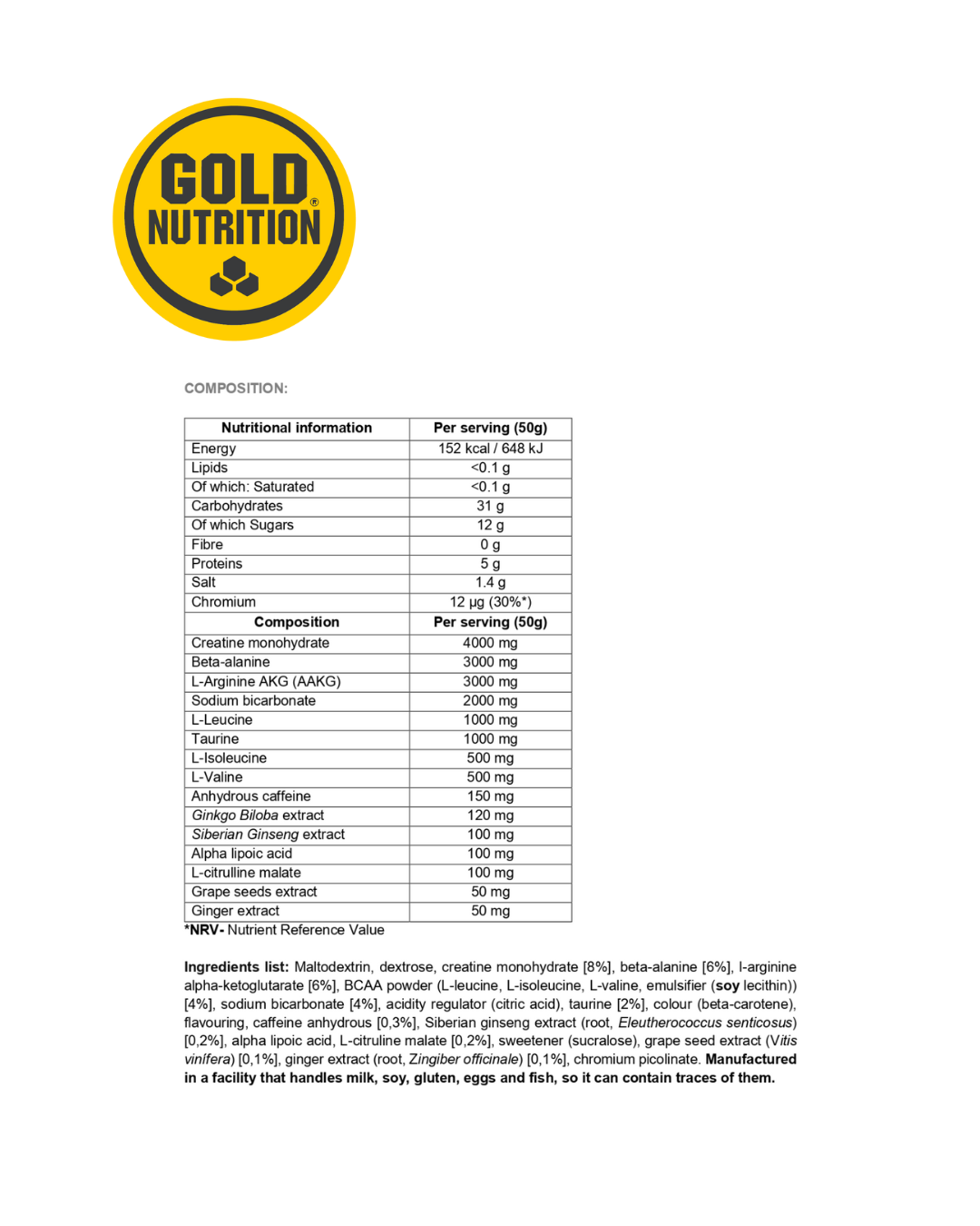 Pre-Workout Explosive 1KG – Kraftfull formula med BCAA, Kreatin och Beta-Alanin för maximal prestation.