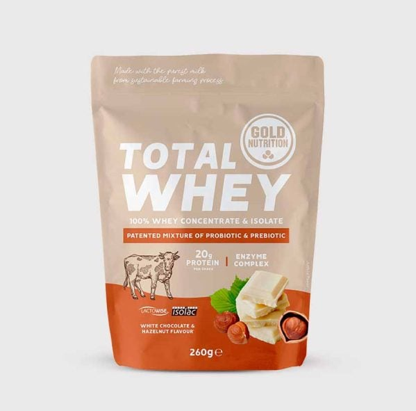 Total Whey White GoldNutrition® – Proteinpulver med hög biologisk kvalitet för muskeluppbyggnad och återhämtning