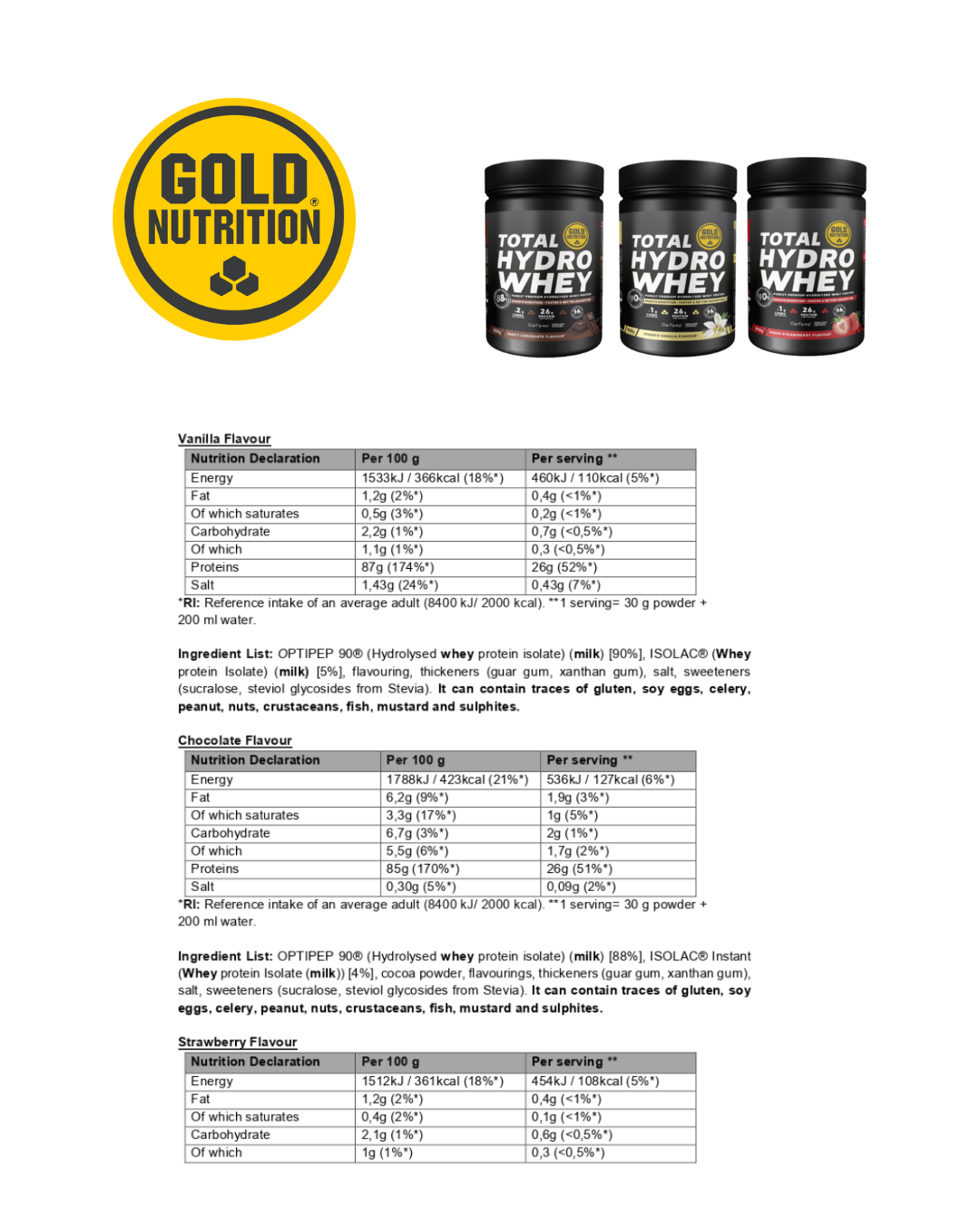 Total Hydro Whey GoldNutrition - Snabb Absorption för Muskeltillväxt & Återhämtning