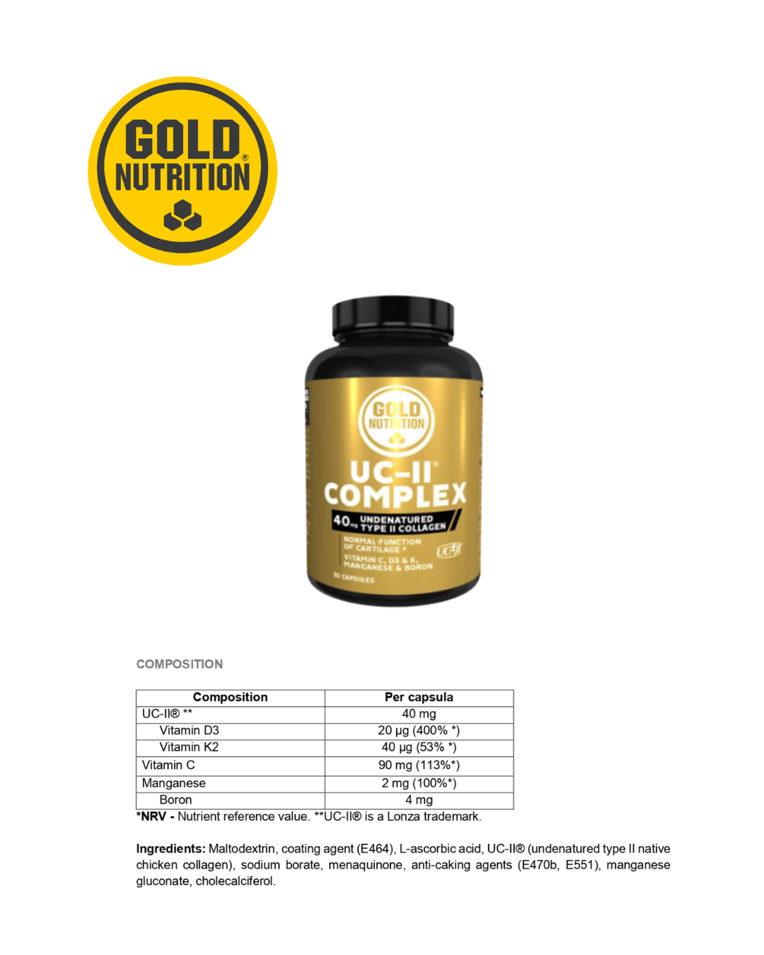 UC-II® Complex – Kollagentillskott med typ II-kollagen för ledhälsa och rörlighet.