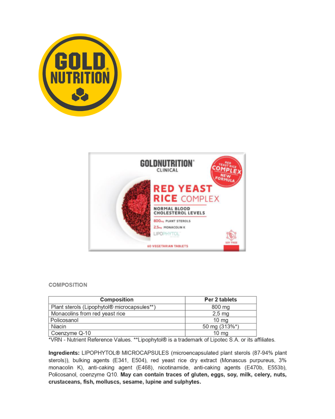 RED YEAST RICE 60 vegetabiliska tabletter