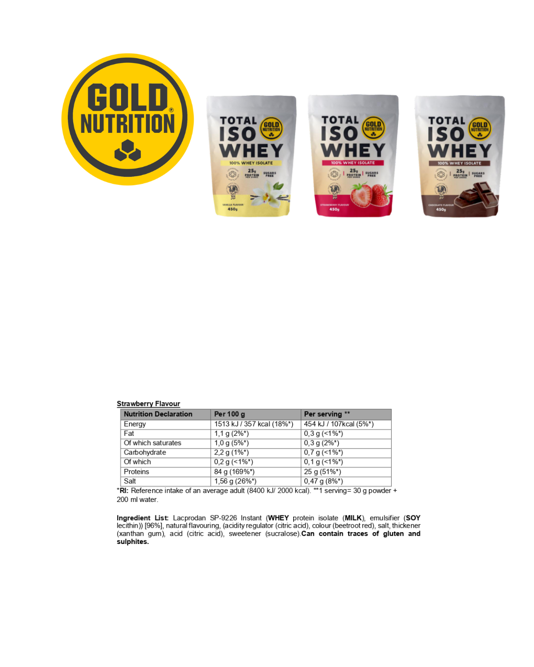 Total Iso Whey proteinpulver för muskelåterhämtning och definition