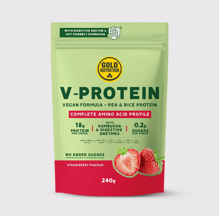 V-Protein GoldNutrition – Växtbaserat proteinpulver med ärtprotein och risprotein för muskelåterhämtning