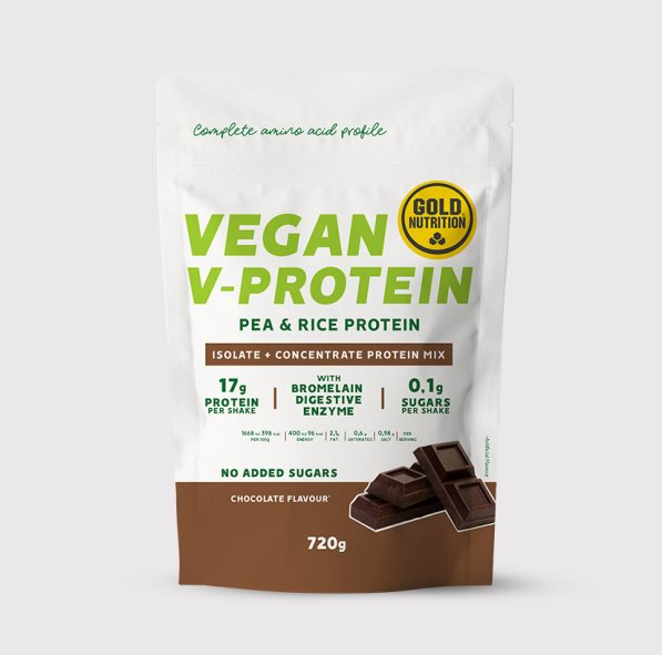 Vegan V-Protein – Högkvalitativt växtprotein från ärtor & ris