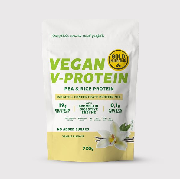 Vegan V-Protein – Högkvalitativt växtprotein från ärtor & ris