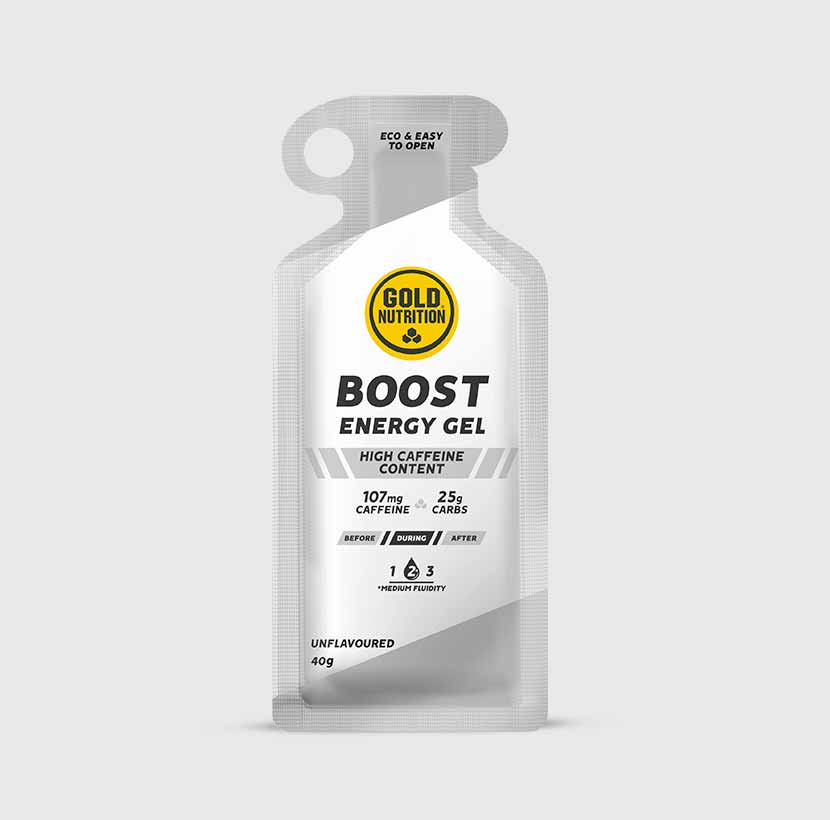 Energy Gel Boost kombinerar maltodextrin, fruktos och koffein för optimal energipåfyllning.