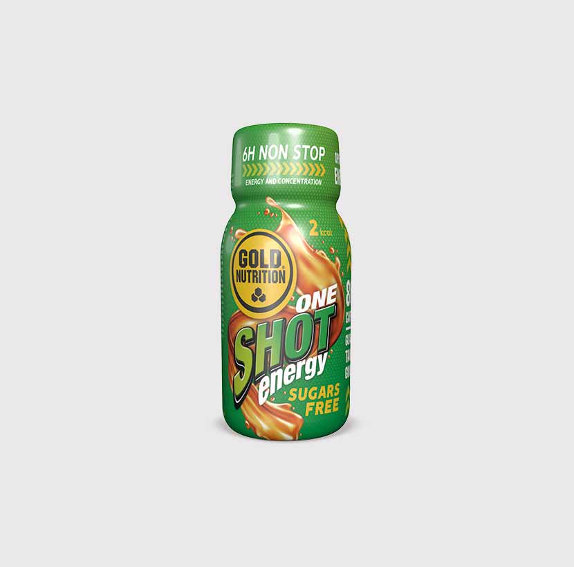 One Shot Energy GoldNutrition® redo att drickas – perfekt för att öka energi och koncentration när du behöver det.