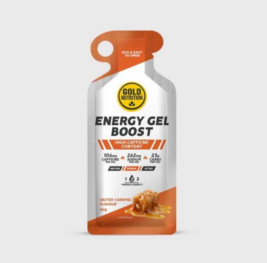 Energy Gel Boost kombinerar maltodextrin, fruktos och koffein för optimal energipåfyllning.