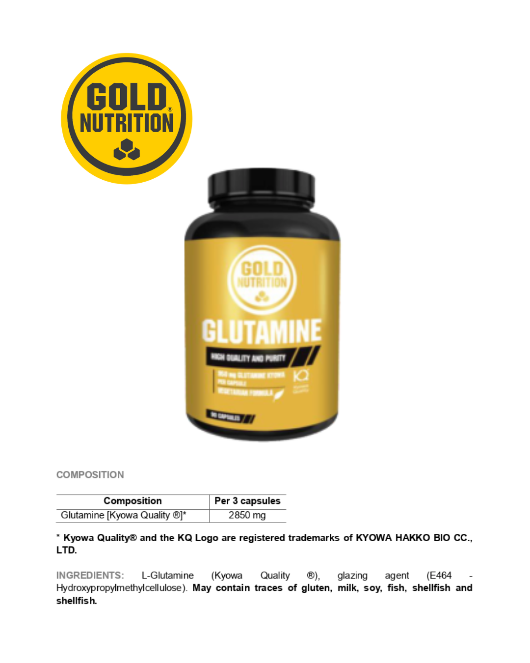Glutamin GoldNutrition® – Stärker immunförsvaret under fysisk och mental stress