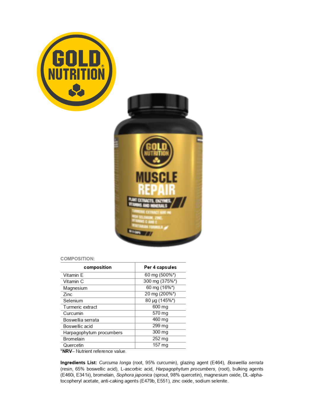 Muscle Repair GoldNutrition® – Effektivt tillskott för muskelåterhämtning och skadereparation