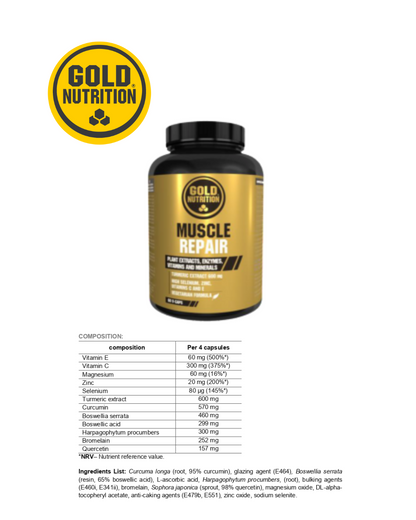 Muscle Repair GoldNutrition® – Effektivt tillskott för muskelåterhämtning och skadereparation