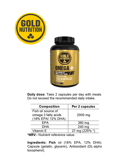 Omega+ GoldNutrition® – Naturlig fiskolja med högt innehåll av EPA & DHA