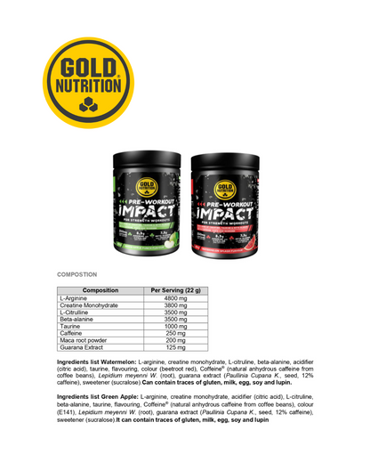 Pre-Workout Impact i shaker – redo att drickas för maximal energi och styrka inför träning.