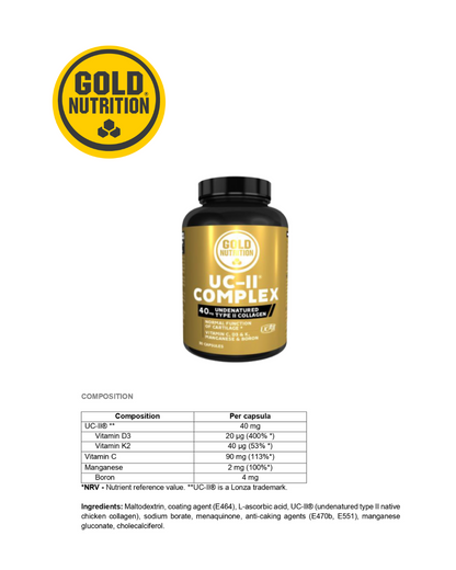 UC-II® Complex – Kollagentillskott med typ II-kollagen för ledhälsa och rörlighet.