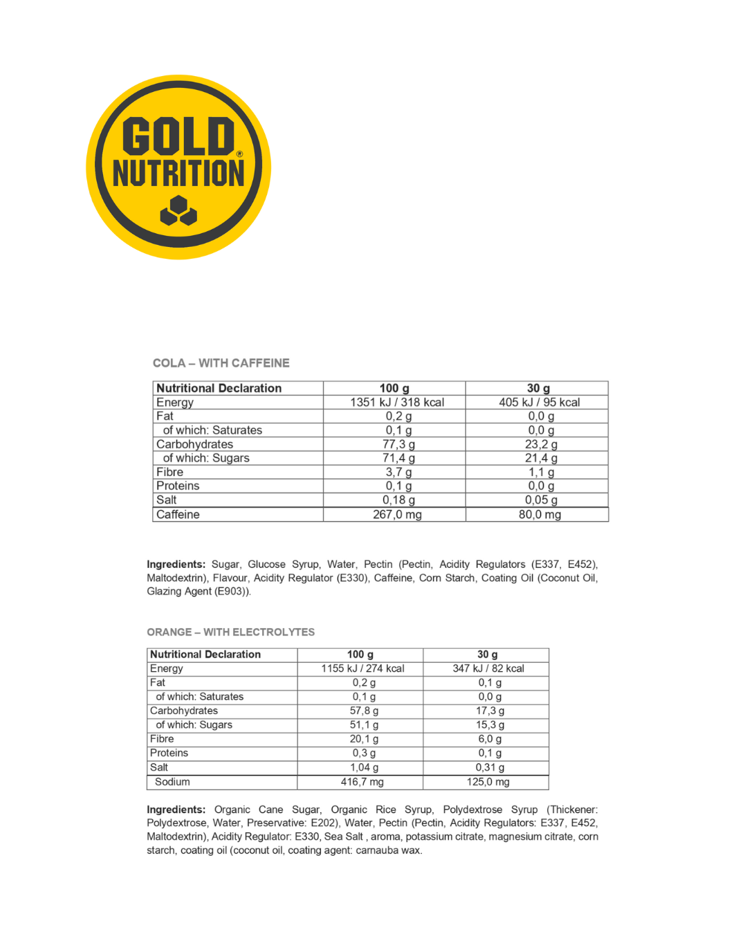 Jelly Bar GoldNutrition® – Energi i geléform för uthållighet (15 x 30 g)
