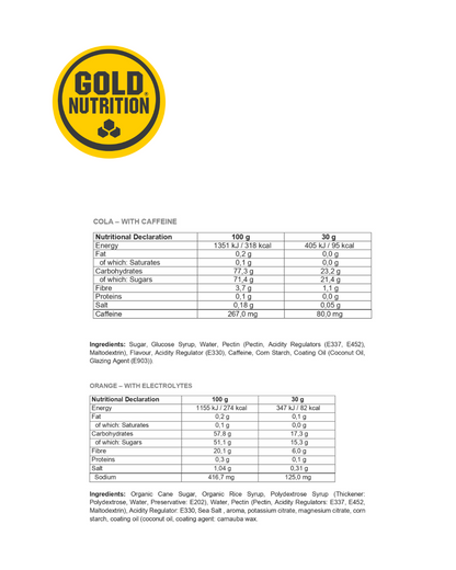 Jelly Bar GoldNutrition® – Energi i geléform för uthållighet (15 x 30 g)