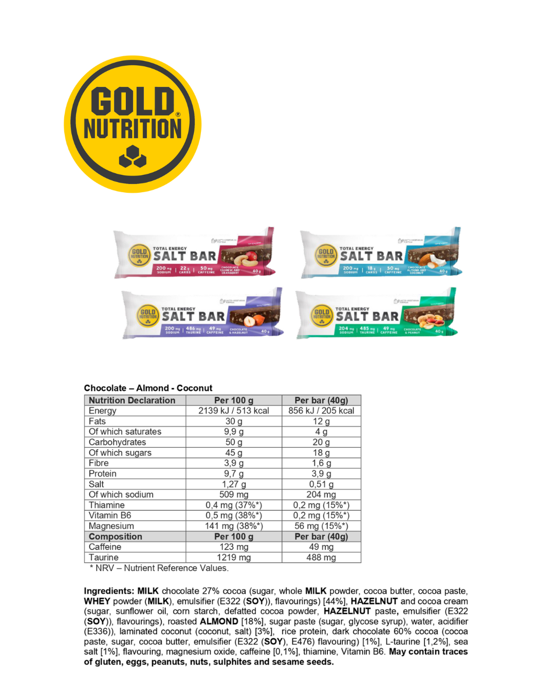 TOTAL ENERGY SALT BAR – Salta energibars för uthållighet och fokus