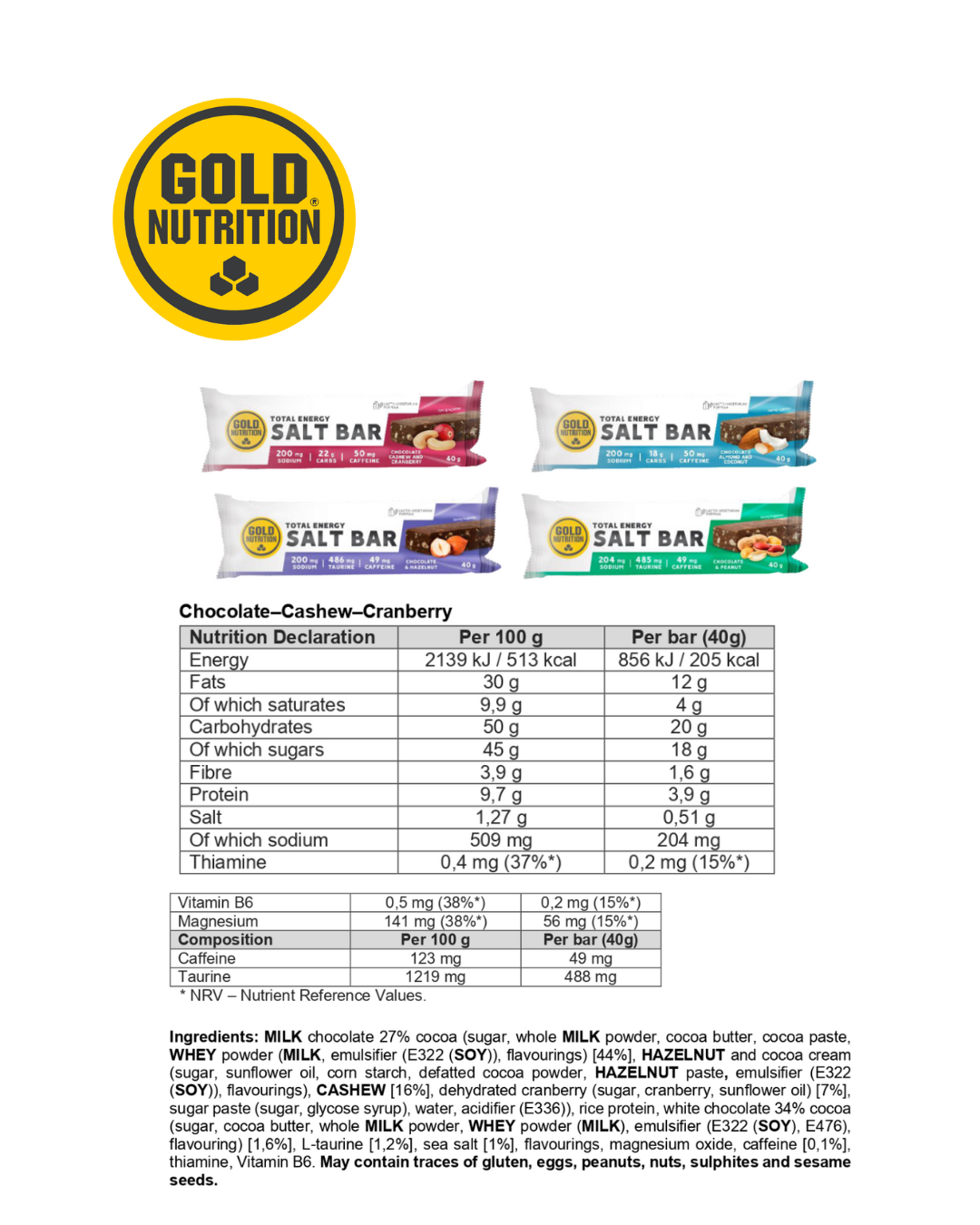 TOTAL ENERGY SALT BAR – Salta energibars för uthållighet och fokus