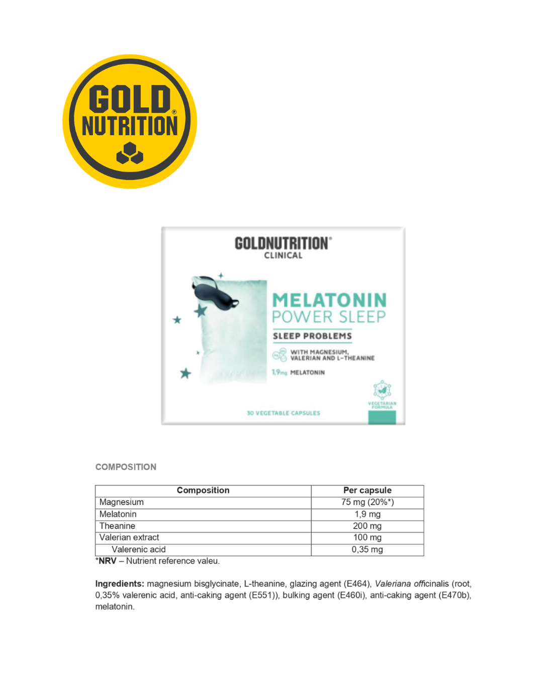 MELATONIN POWER SLEEP 30 vegetabiliska kapslar
